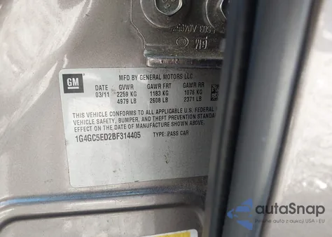 2011 Buick Lacrosse Cxl from USA, damaged, VIN 1G4GC5ED2BF314405